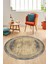 Sade Çerçeve Desen Modern Yıkanabilir Yolluk Mutfak Yuvarlak Salon Halısı, Y-Çerçeveli-14-Krem, 2