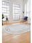 Dijital Kaymaz Yıkanabilir Zarif Çerçeveli Ince Oval Yolluk Salon Halısı, O-Çerçeveli-50-Gri, 3