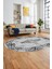 Klasik Çerçeve Desen Modern Yıkanabilir Yolluk Mutfak Oval Salon Halısı, O-Çerçeveli-19-Gri, 4