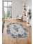 Klasik Çerçeve Desen Modern Yıkanabilir Yolluk Mutfak Oval Salon Halısı, O-Çerçeveli-19-Gri, 5