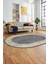 Şık Çerçeve Desenli Modern Yıkanabilir Yolluk Mutfak Oval Salon Halısı, O-Çerçeveli-21-Gold, 3