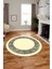Şık Tasarım Yıkanabilir Kaymaz Taban Çerçeveli Yuvarlak Mutfak Salon Halısı, Y-Çerçeveli-36-Krem, 4