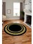 Dijital Kaymaz Yıkanabilir Çerçeveli Yuvarlak Yolluk Mutfak Salon Halısı, Y-Çerçeveli-47-Siyah, 2