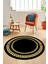 Dijital Kaymaz Yıkanabilir Çerçeveli Yuvarlak Yolluk Mutfak Salon Halısı, Y-Çerçeveli-47-Siyah, 4