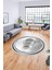 Modern Çerçeve Desen Yıkanabilir Kaymaz Yolluk Mutfak Yuvarlak Salon Halısı, Y-Çerçeveli-24-Gri, 2