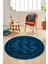 Etnik Çerçeve Desen Modern Yıkanabilir Yolluk Mutfak Yuvarlak Salon Halısı, Y-Çerçeveli-20-Mavi, 1