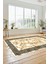 Mermer Çerçeve Desenli Modern Yıkanabilir Yolluk Mutfak Salon Halısı, Çerçeveli-17-Bej, 4