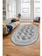 Etnik Çerçeve Desen Modern Yıkanabilir Yolluk Mutfak Oval Salon Halısı, O-Çerçeveli-20-Gri, 3