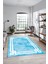 Çerçeveli Sade Desenli Yıkanabilir Kaymaz Yolluk Mutfak Salon Halısı, Çerçeveli-33-Mavi, 2