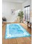 Çerçeveli Sade Desenli Yıkanabilir Kaymaz Yolluk Mutfak Salon Halısı, Çerçeveli-33-Mavi, 4