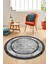 Şık Tasarım Çerçeve Desenli Modern Yıkanabilir Mutfak Yuvarlak Salon Halısı, Y-Çerçeveli-10-Gri, 2
