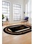 Dijital Kaymaz Yıkanabilir Çerçeveli Yolluk Oval Mutfak Salon Halısı, O-Çerçeveli-02-Kahve, 2