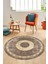 Sade Tasarım Çerçeve Desen Modern Yıkanabilir Mutfak Yuvarlak Salon Halısı, Y-Çerçeveli-12-Kahve, 2
