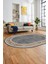 Şık Çerçeve Desenli Modern Yıkanabilir Yolluk Mutfak Oval Salon Halısı, O-Çerçeveli-21-Kahve, 3