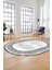 Yeni Tasarım Çerçeve Desenli Modern Yıkanabilir Mutfak Oval Salon Halısı, O-Çerçeveli-09-Gri, 1