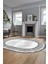 Yeni Tasarım Çerçeve Desenli Modern Yıkanabilir Mutfak Oval Salon Halısı, O-Çerçeveli-09-Gri, 3