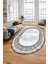 Yeni Tasarım Çerçeve Desenli Modern Yıkanabilir Mutfak Oval Salon Halısı, O-Çerçeveli-09-Gri, 4