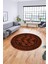 Etnik Çerçeve Desen Modern Yıkanabilir Yolluk Mutfak Yuvarlak Salon Halısı, Y-Çerçeveli-20-Kahve, 3