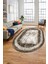 Sade Motifli Çerçeve Desen Modern Yıkanabilir Yolluk Mutfak Oval Salon Halısı, O-Çerçeveli-14-Kahve, 4