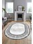 Yeni Tasarım Çerçeve Desenli Modern Yıkanabilir Mutfak Oval Salon Halısı, O-Çerçeveli-09-Gri, 2