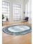 Yeni Tasarım Çerçeve Desenli Modern Yıkanabilir Mutfak Oval Salon Halısı, O-Çerçeveli-09-Turkuaz, 1