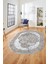 Dijital Kaymaz Yıkanabilir Modern Çerçeveli Oval Mutfak Salon Halısı, O-Çerçeveli-04-Kahve, 1