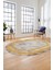 Dijital Kaymaz Taban Yıkanabilir Çerçeveli Oval Mutfak Salon Halısı, O-Çerçeveli-05-Gold, 2