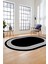 Dijital Kaymaz Taban Yıkanabilir Klasik Çerçeveli Oval Mutfak Salon Halısı, O-Çerçeveli-07-Siyah, 2