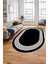 Dijital Kaymaz Taban Yıkanabilir Klasik Çerçeveli Oval Mutfak Salon Halısı, O-Çerçeveli-07-Siyah, 5