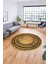 Dijital Kaymaz Yıkanabilir Çerçeveli Yolluk Mutfak Yuvarlak Salon Halısı, Y-Çerçeveli-08-Bej, 5