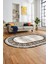 Yeni Tasarım Çerçeve Desenli Modern Yıkanabilir Mutfak Oval Salon Halısı, O-Çerçeveli-09-Kahve, 5