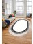 Klasik Tasarım Çerçeve Desenli Modern Yıkanabilir Mutfak Oval Salon Halısı, O-Çerçeveli-11-Krem, 4