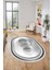 Modern Çerçeve Desen Yıkanabilir Kaymaz Yolluk Mutfak Oval Salon Halısı, O-Çerçeveli-24-Gri, 4