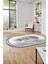 Modern Çerçeve Desen Yıkanabilir Kaymaz Yolluk Mutfak Oval Salon Halısı, O-Çerçeveli-24-Gri, 5