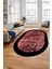 Iskandinav Çerçeve Desen Modern Yıkanabilir Yolluk Mutfak Oval Salon Halısı, O-Çerçeveli-16-Kırmızı, 3