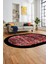 Iskandinav Çerçeve Desen Modern Yıkanabilir Yolluk Mutfak Oval Salon Halısı, O-Çerçeveli-16-Kırmızı, 4