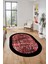 Iskandinav Çerçeve Desen Modern Yıkanabilir Yolluk Mutfak Oval Salon Halısı, O-Çerçeveli-16-Kırmızı, 5