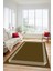 Dijital Baskılı Kaymaz Yıkanabilir Modern Sade Çerçeveli Yolluk Salon Halısı, Çerçeveli-45-Kahve, 4