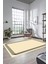 Dijital Baskılı Kaymaz Yıkanabilir Modern Sade Çerçeveli Yolluk Salon Halısı, Çerçeveli-45-Krem, 1