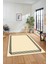 Dijital Baskılı Kaymaz Yıkanabilir Modern Sade Çerçeveli Yolluk Salon Halısı, Çerçeveli-45-Krem, 2