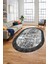 Iskandinav Çerçeve Desen Modern Yıkanabilir Yolluk Mutfak Oval Salon Halısı, O-Çerçeveli-16-Gri, 3