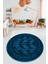 Etnik Çerçeve Desen Modern Yıkanabilir Yolluk Mutfak Yuvarlak Salon Halısı, Y-Çerçeveli-20-Mavi, 2