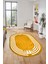 Dijital Kaymaz Yıkanabilir Modern Şık Çerçeveli Oval Yolluk Salon Halısı, O-Çerçeveli-44-Turuncu, 1