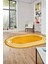 Dijital Kaymaz Yıkanabilir Modern Şık Çerçeveli Oval Yolluk Salon Halısı, O-Çerçeveli-44-Turuncu, 2