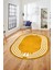 Dijital Kaymaz Yıkanabilir Modern Şık Çerçeveli Oval Yolluk Salon Halısı, O-Çerçeveli-44-Turuncu, 3