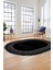 Yeni Tasarım Çerçeve Desenli Modern Yıkanabilir Mutfak Oval Salon Halısı, O-Çerçeveli-09-Siyah, 1