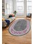 Şık Çerçeve Desenli Modern Yıkanabilir Yolluk Mutfak Oval Salon Halısı, O-Çerçeveli-21-Pembe, 2