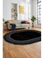 Yeni Tasarım Çerçeve Desenli Modern Yıkanabilir Mutfak Oval Salon Halısı, O-Çerçeveli-09-Siyah, 5