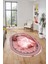Modern Çerçeve Desen Yıkanabilir Kaymaz Yolluk Mutfak Oval Salon Halısı, O-Çerçeveli-25-Pembe, 4