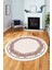 Çerçeveli Motifli Yıkanabilir Kaymaz Yolluk Mutfak Yuvarlak Salon Halısı, Y-Çerçeveli-34-Kahve, 1